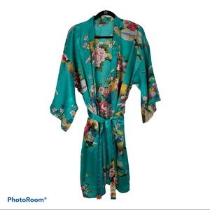 Shanghai Soho Aqua Japanese Kimono Robe